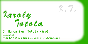 karoly totola business card