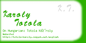 karoly totola business card